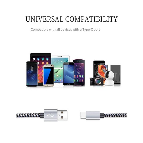 USB Type C Cable Fast Charging Tpc001 5 Pack(6Ft 3A) Braided C Charger Cables - Picture 7 of 7